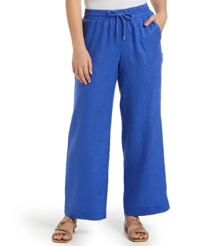 women's patched pantsModern Fit Wide Leg Linen Pant