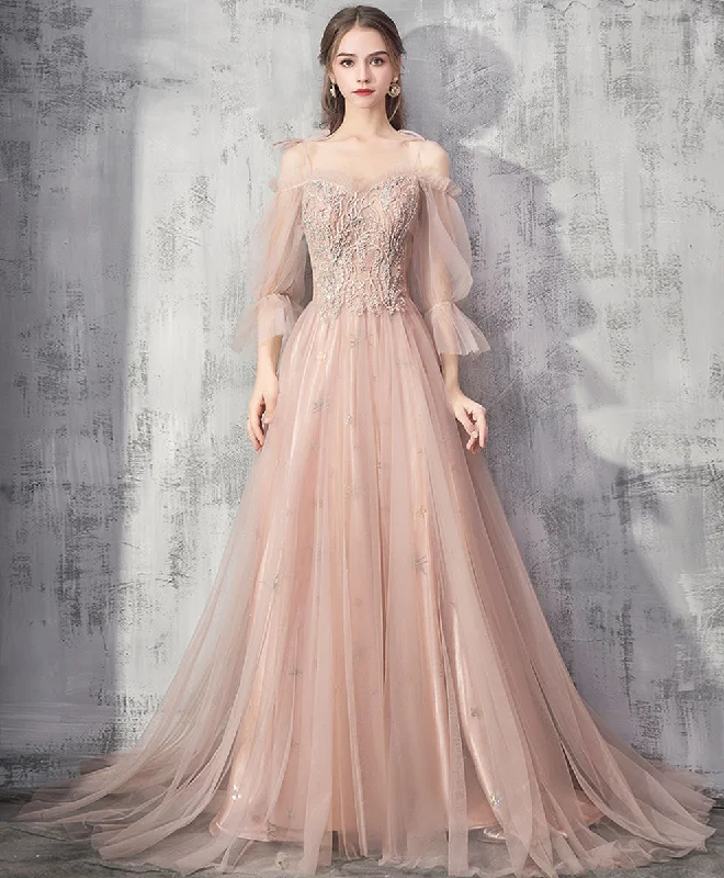 classic prom dressesChampagne Tulle Lace Long Prom Dress Champagne Tulle Formal Dress