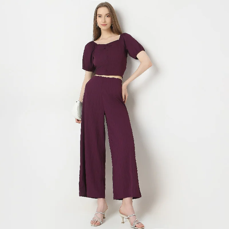 women's ankle-length pantsRelaxed Fit Solid High Rise Palazzos