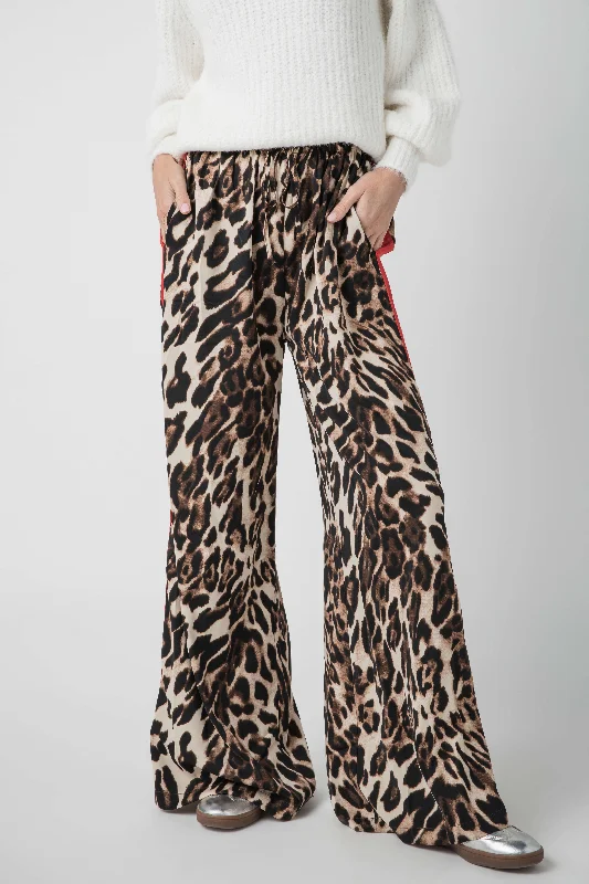 women's sweatpantsQ2 Leopard Pants with Red Stripe