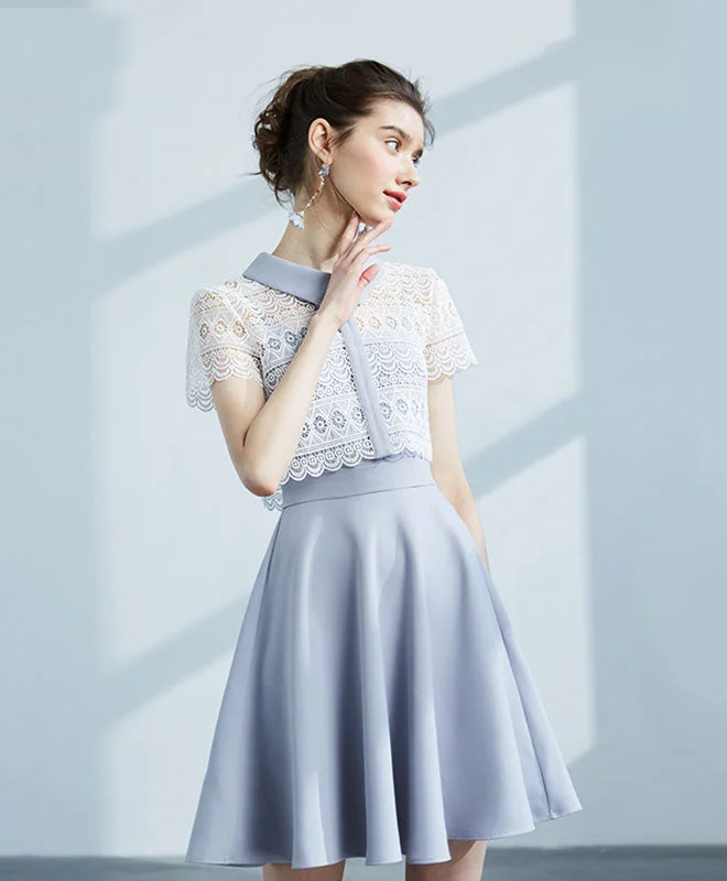 lace-up prom dressesCute Lace Short Prom Dress, Homecoming Dress, Cocktail Dress