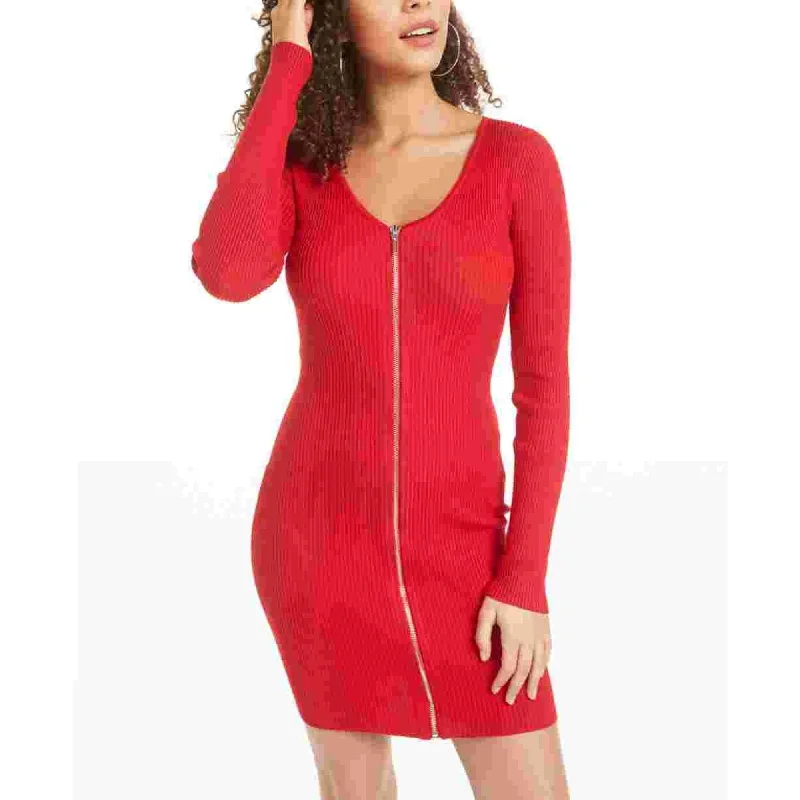 Formal Long Sleeves Evening DressPlanet Gold Women's Long Sleeve V Neck Short Sheath Cocktail Dress Red Size Small