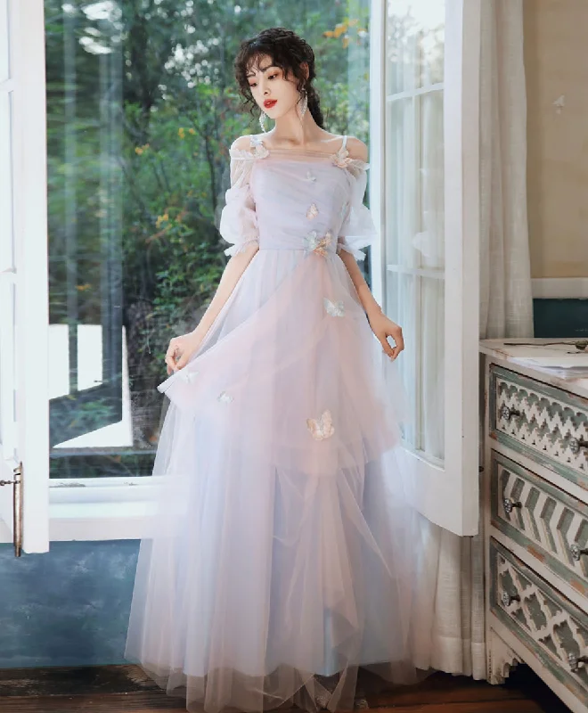 convertible prom dressesElegant Pink Blue Tulle Long Prom Dress Pink Blue Formal Dress