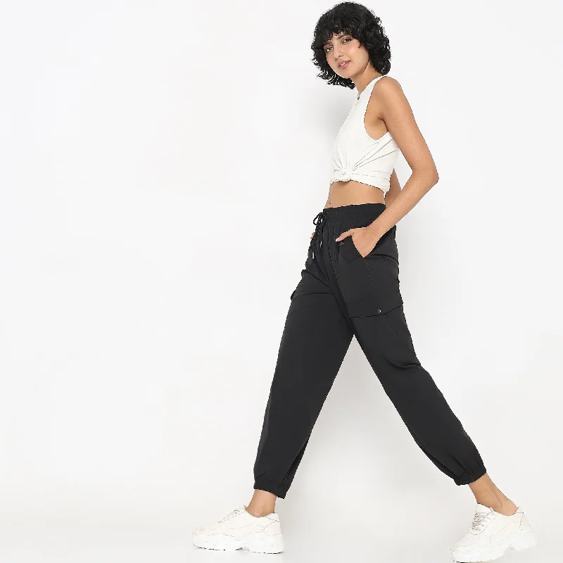 women's embroidered pantsSolid Ribbed Joggers