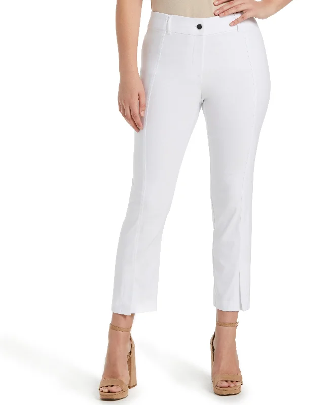 women's spring pantsClassic Fit Seamed Straight Leg Crop Pant with Vents