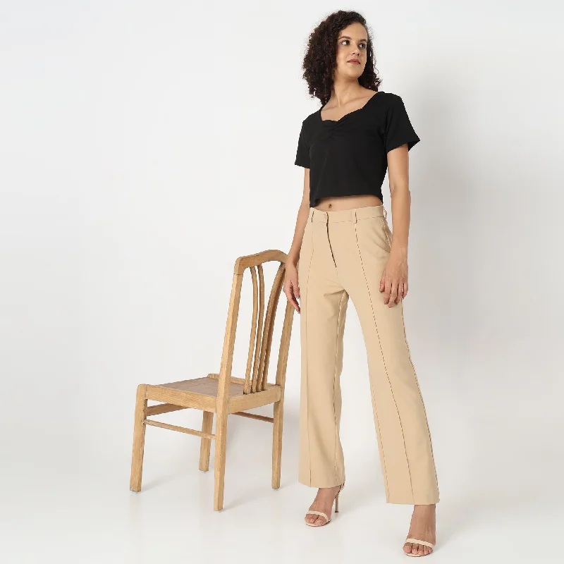 women's timeless pantsRegular Fit Solid Trousers