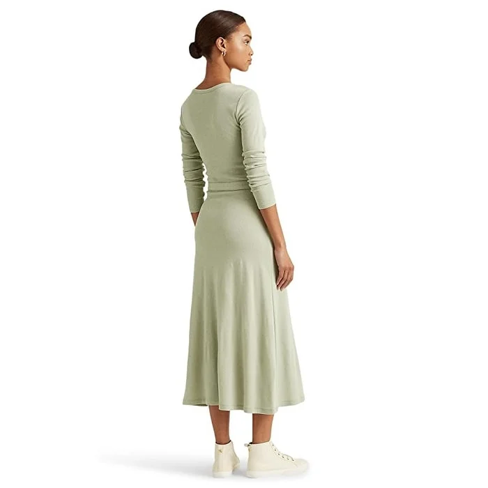 Flowing Long Sleeves Prom DressLauren Ralph Lauren Ribbed Long Sleeve Dress Green Size Small