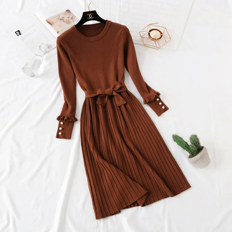 Funky Fashion Long Sleeves DressNew celebrity style long sleeve knitted dress  4734