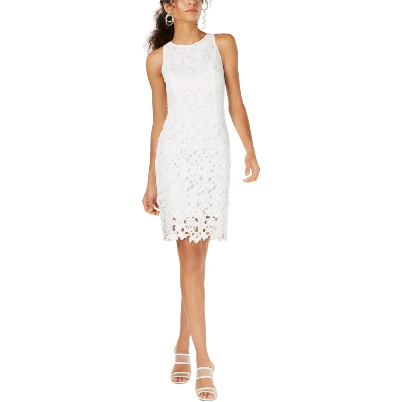 Sleeveless Dress Fashionbar III Womens Sleeveless Lace Sheath Dress, White, 6