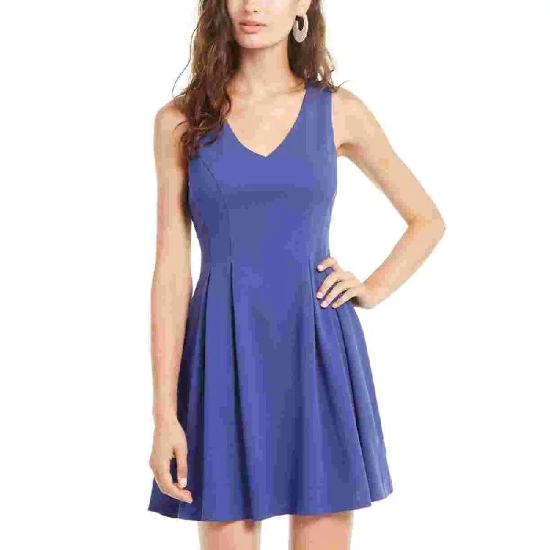 Sleeveless Dress QuinceaneraTeeze Me Junior's Sleeveless Neck Fit & Flare Dress Blue Size 3