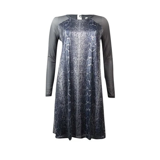 Flowery Patterned Long Sleeves DressRACHEL Rachel Roy Women's Sequined Long Sleeve Dress