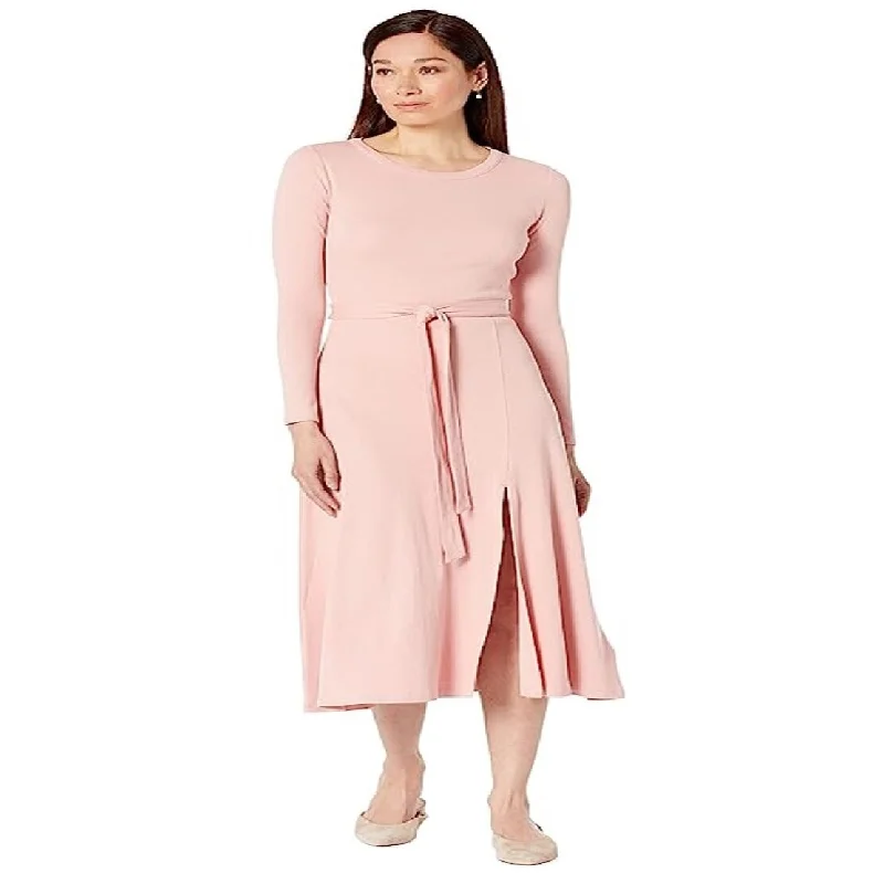 Formal Long Sleeves Sheath DressRalph Lauren Women's Ribbed Long Sleeve Dress Pink Size X-Small