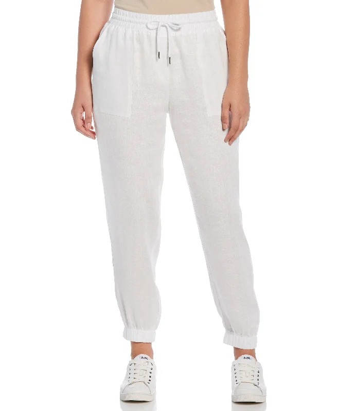 women's lace-up pantsLinen Drawstring Jogger