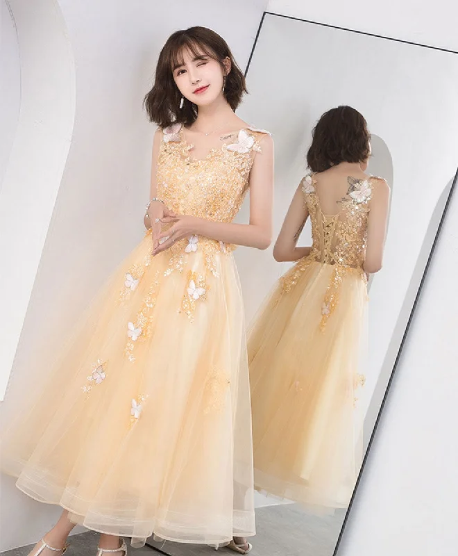 off-the-shoulder prom dressesChampagne Lace Tulle Short Prom Dress, Champagne Lace Homecoming Dress