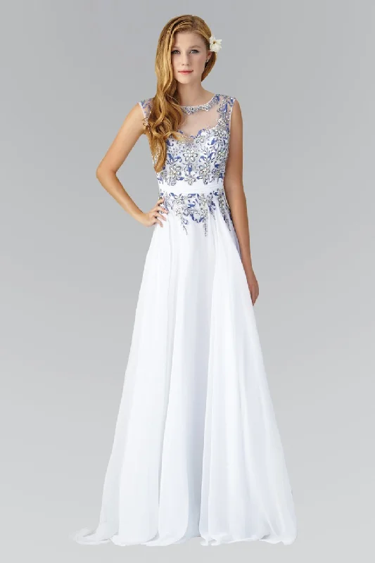 Formal Dress for Bar MitzvahsElizabeth K - GL2056 Jewel Illusion Embellished Gown