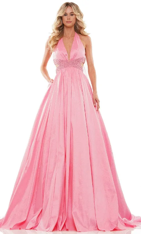 Formal Dress for Emmy AwardsColors Dress 2910 - Taffeta Halter Neck Voluminous Gown