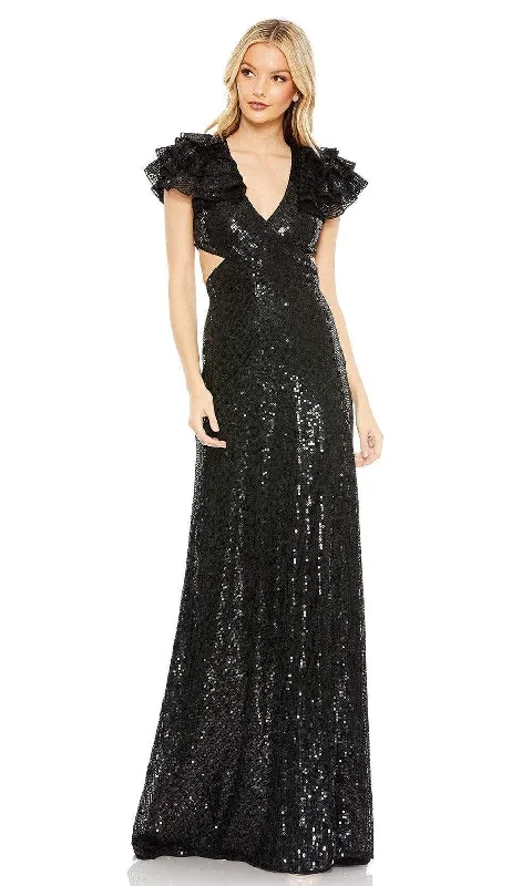 Formal Dress for Modeling AuditionsMac Duggal - 10829 Flutter Sleeve Cutout Sequin Gown