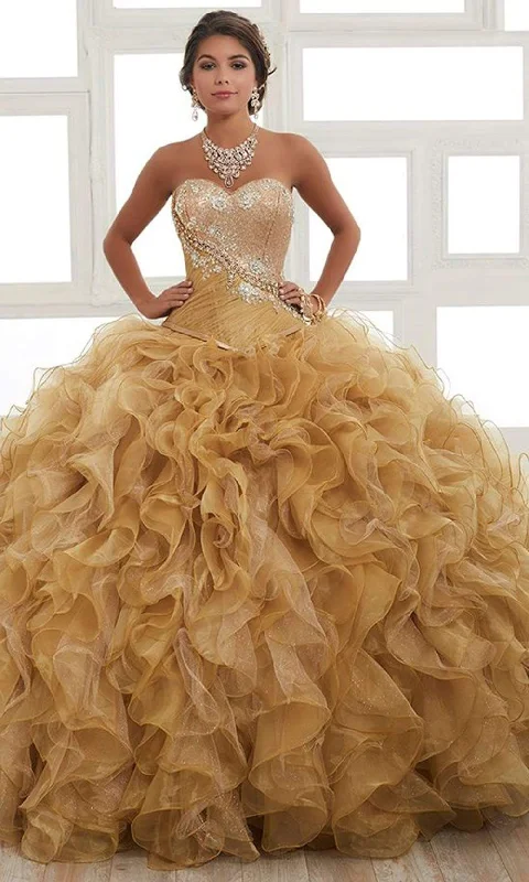 Formal Dress for Museum GalasLA Glitter - 24025 Strapless Jeweled Ruffle Ornate Ballgown