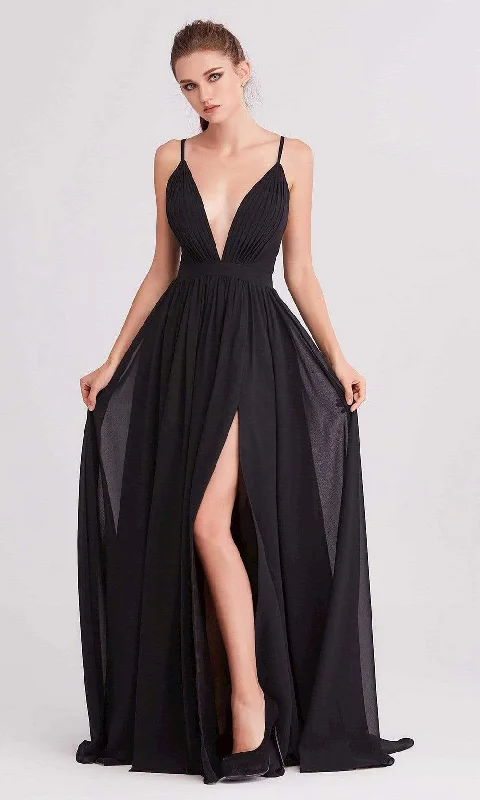 Formal Dress for Eco-Friendly ThemesJ'Adore Dresses - J15005 Deep V Neck Chiffon A-line Gown