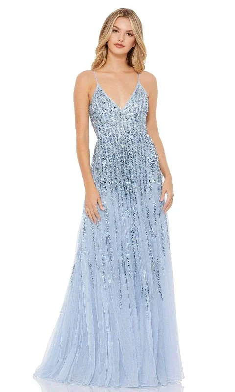 Formal Dress for Large WeddingsMac Duggal - 93566 V Neck Sequined Tulle Gown