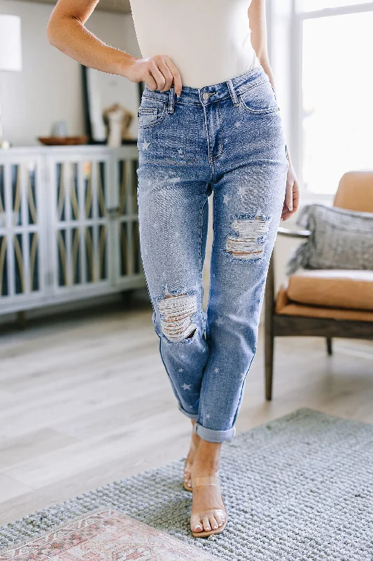 women's high-ankle denim jeansJuliet Star Crossed Boyfriend Jeans