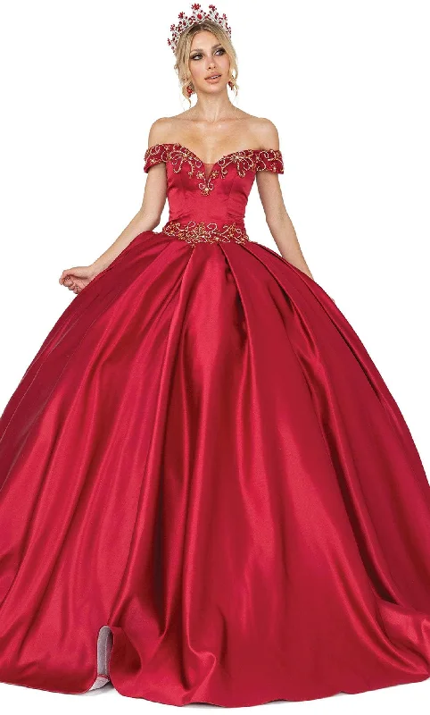 Formal Dress for Sports AwardsDancing Queen 1466 - Beaded Off Shoulder Quinceanera Ballgown