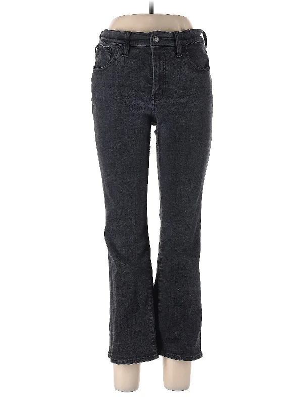 women's distressed denim jeans with holesMid-Rise Bootleg Jeans in Dark Wash