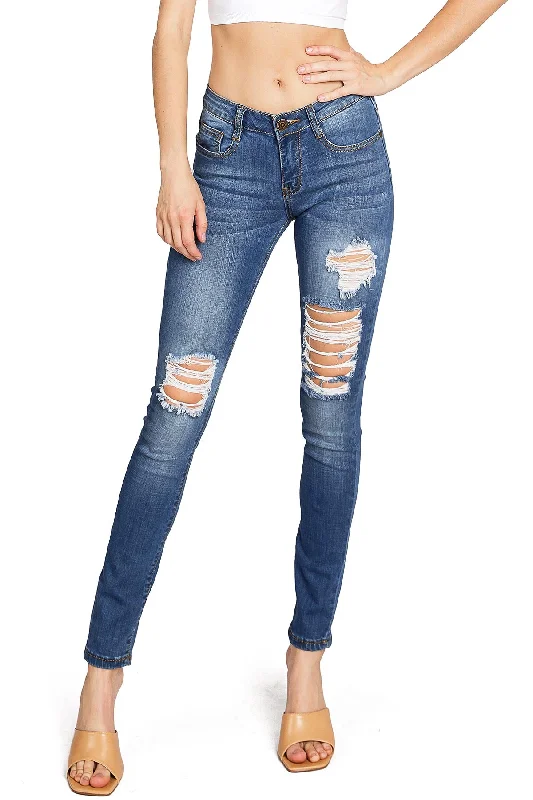 women's denim jeans for a glamorous eveningRemaster Mid-Rise Skinnys