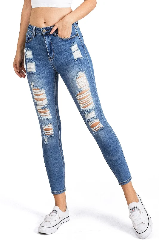 Distressed Medium Denim