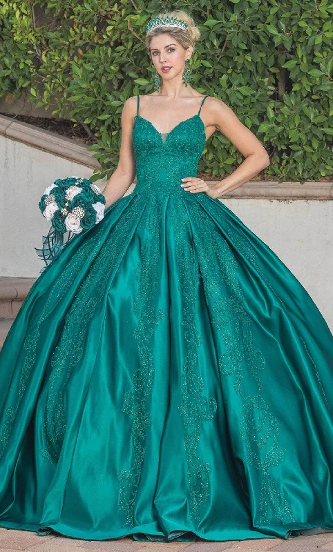 Formal Dress for Charity AwardsDancing Queen 1756 - Embellished V-Neck Pleated Ballgown