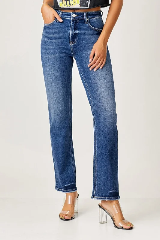 women's relaxed-fit denim jeansRISEN Mid Rise Slim Straight Jeans