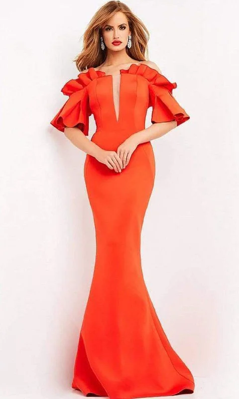 Formal Dress for Winter WeddingsJovani - 06901 Off Shoulder Full Length Trumpet Gown