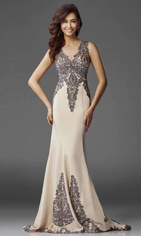 Formal Dress for Formal DinnersClarisse - M6419 Intricate Embellished Lace Sheath Gown