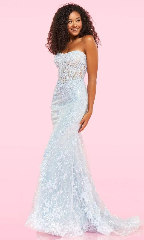 Formal Dress for Summer WeddingsSherri Hill - 54278 Applique Sweetheart Trumpet Gown With Train