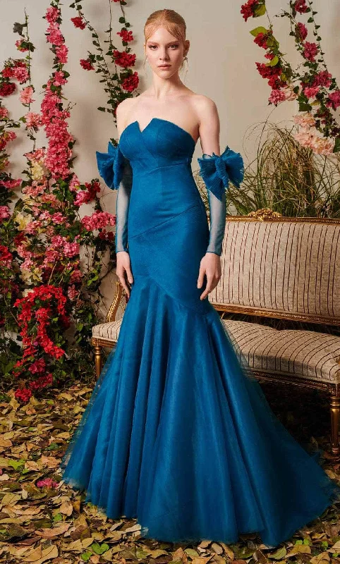 Formal Dress for Winter Formal EventsMNM Couture N0486 - Strapless Fitted Mermaid Gown