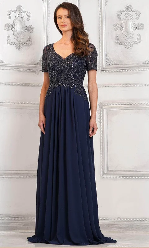 Formal Dress for Tennis TournamentsRina di Montella RD2940 - Beaded Appliqued V-Neck Formal Gown