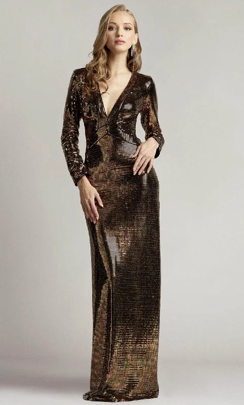 Formal Dress for Bohemian ThemesTadashi Shoji SCAP23636L - Long Sleeve Sequined Disco Gown