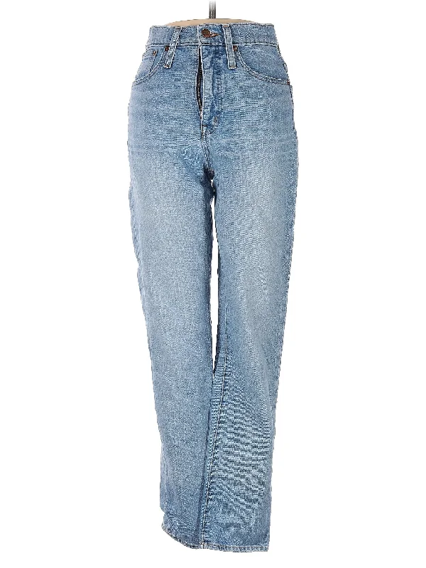 women's denim jeans with functional pocketsHigh-Rise Straight-leg Jeans in Light Wash