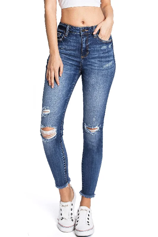 women's denim jeans with zippersUprise Crop Skinny Jeans