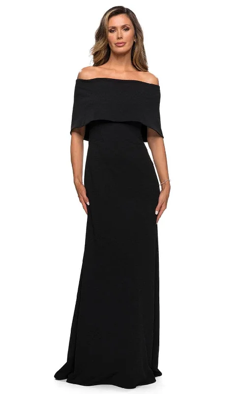 Formal Dress for Civil CeremoniesLa Femme - Straight Across Column Formal Dress 28209SC