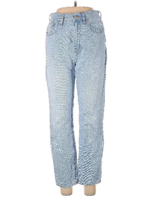 women's denim jeans with distressed hemsHigh-Rise Boyjeans Jeans in Light Wash