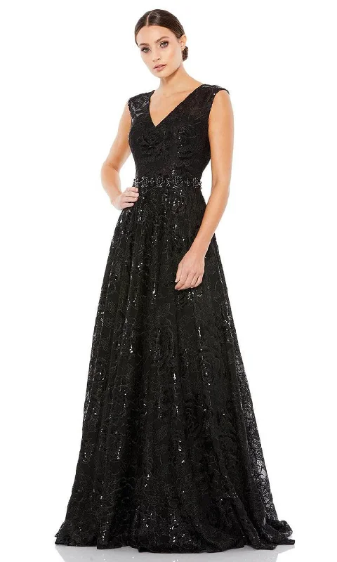 Formal Dress for Beauty ContestsMac Duggal - 12413 A-line V Neck Mysterious Gown