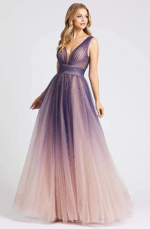 Formal Dress for Golf TournamentsIeena Duggal - 20221I Plunging V-Neck Pleated Ombre Gown