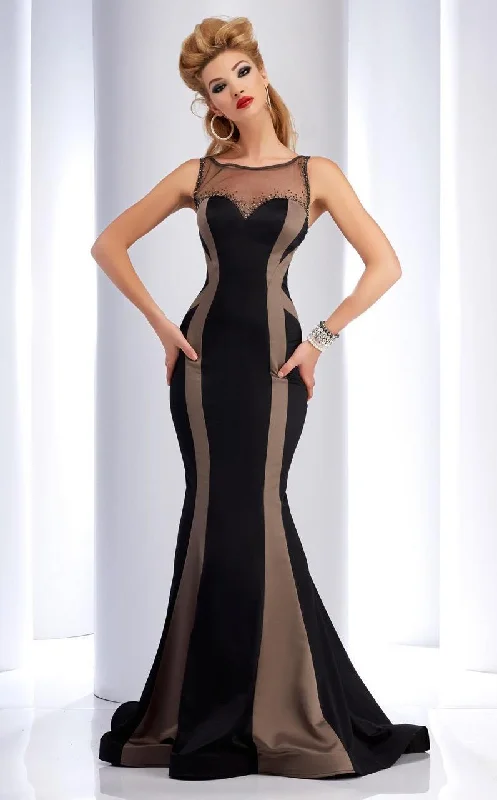 Formal Dress for Literary AwardsClarisse - 4737 Fitted Sheer Striped Trumpet Gown