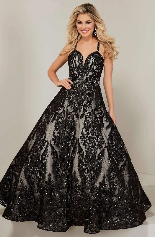 Formal Dress for Fashion WeeksTiffany Designs - 16369 Deep Sweetheart Bodice Sequined Gown