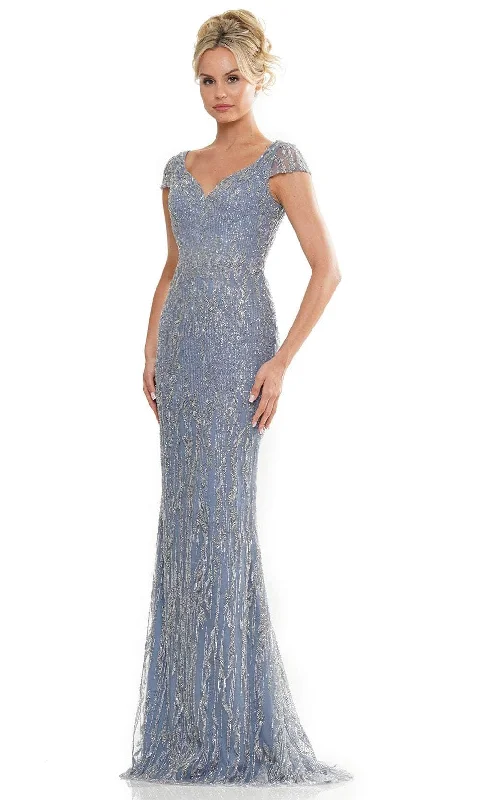 Formal Dress for Horse RacesRina di Montella RD2978 - Beaded Sheer Cap Sleeve Formal Gown