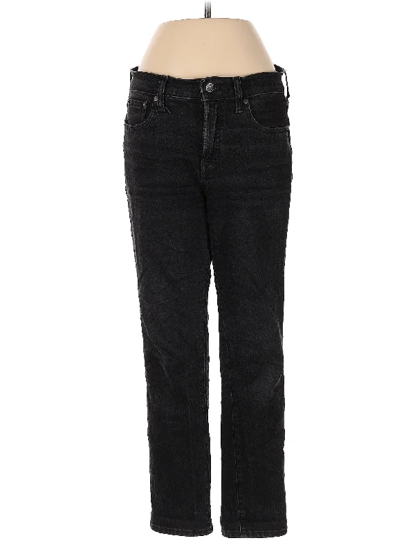 women's denim jeans for a night outMid-Rise Straight-leg Jeans in Dark Wash