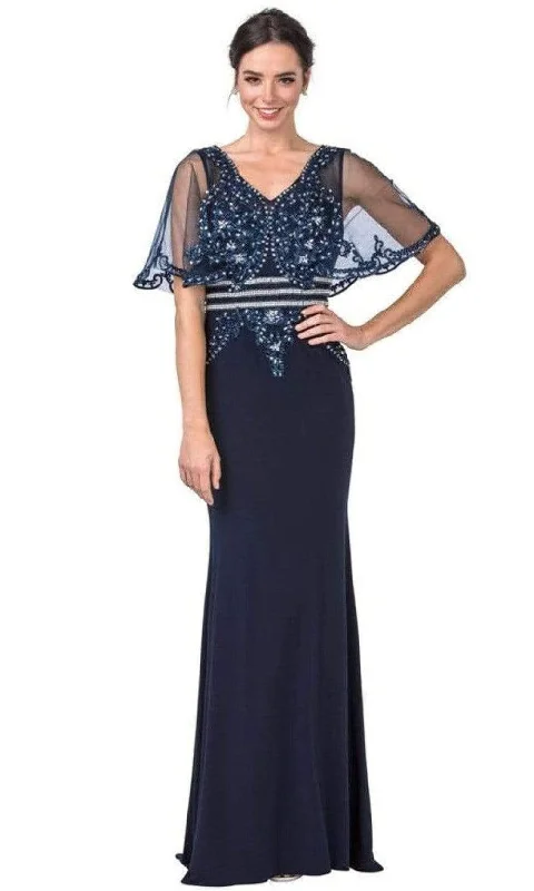 Formal Dress for GalasAspeed Design - M2436 Mesh Sleeve Embellished Column Gown