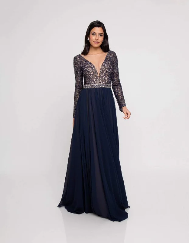 Formal Dress for Hotel GalasTerani Couture - 1812M6650 Lace Long Sleeved A-line Gown