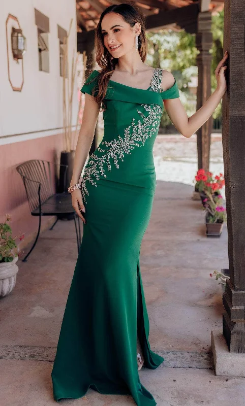 Formal Dress for Rustic ThemesTerani Couture 232M1549 - Off Shoulder Beaded Formal Gown